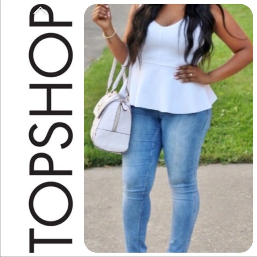 TopShop Tall Ivory Peplum Blouse.